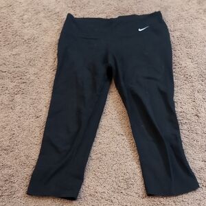 Nike Black Girls' Capri Leggings with White Swoosh